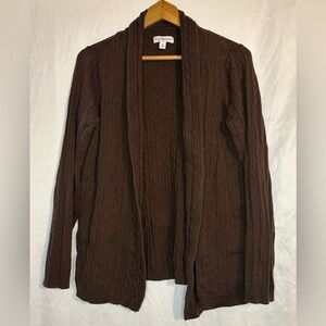 Kim Rogers Women’s Medium Brown Long Sleeve Cardigan